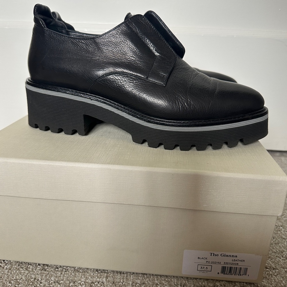 M. Gemi The Gianna Loafers Platform Lug
Sole Black Leather Size 37.5